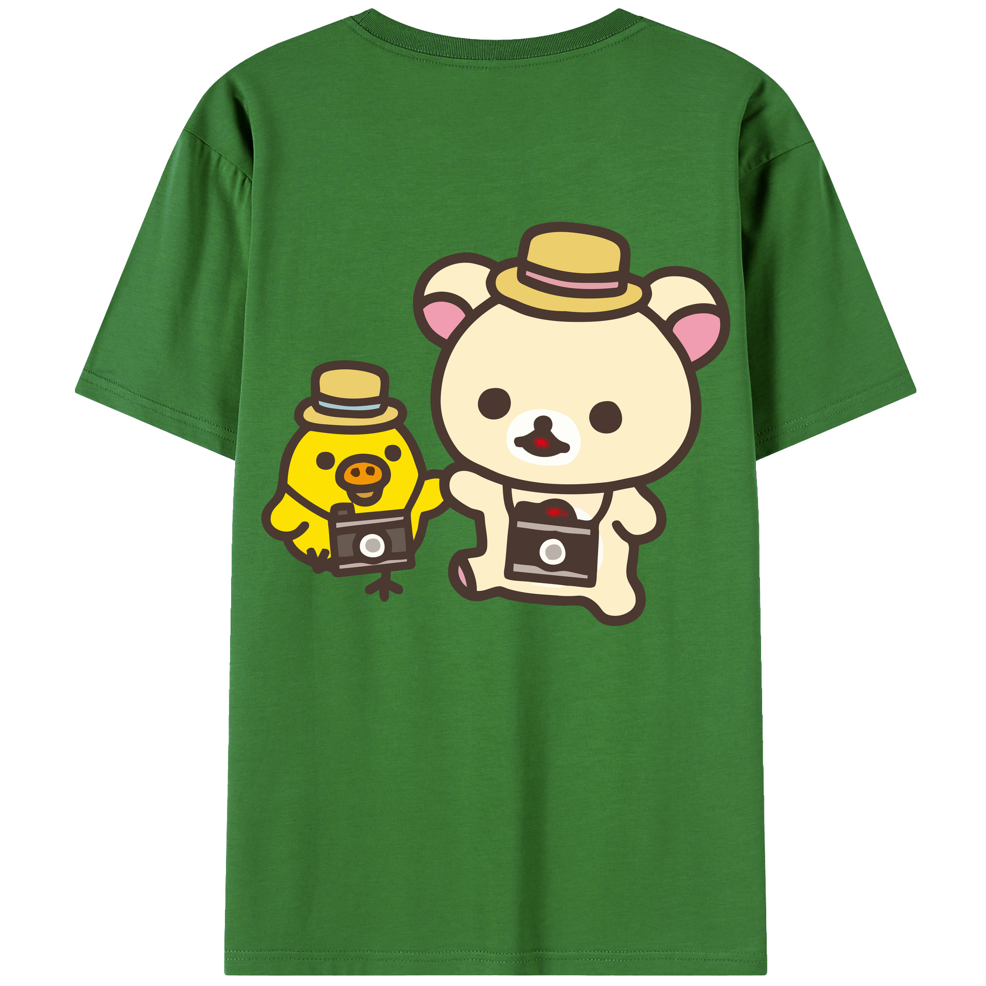 （画像用） リラックマ リラックマ キイロイトリ Rilakkuma Korilakkuma Kiiroitori レディース半袖Tシャツ(バックプリント)